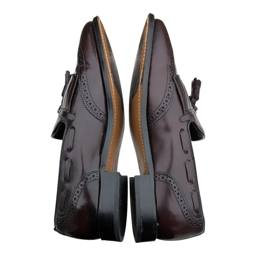 Nunn Bush kiltie tassel wingtip leather loafers in a burgundy oxblood Size 8D